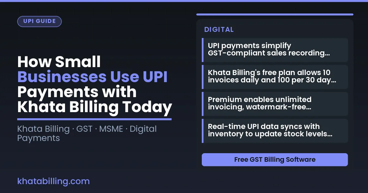 Indian shop owner processing UPI payment with digital billing on tablet