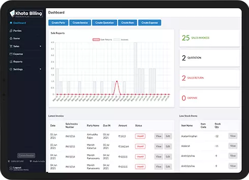 Khata Billing Dashbord