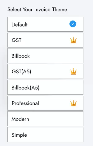 stylish custom invoice types